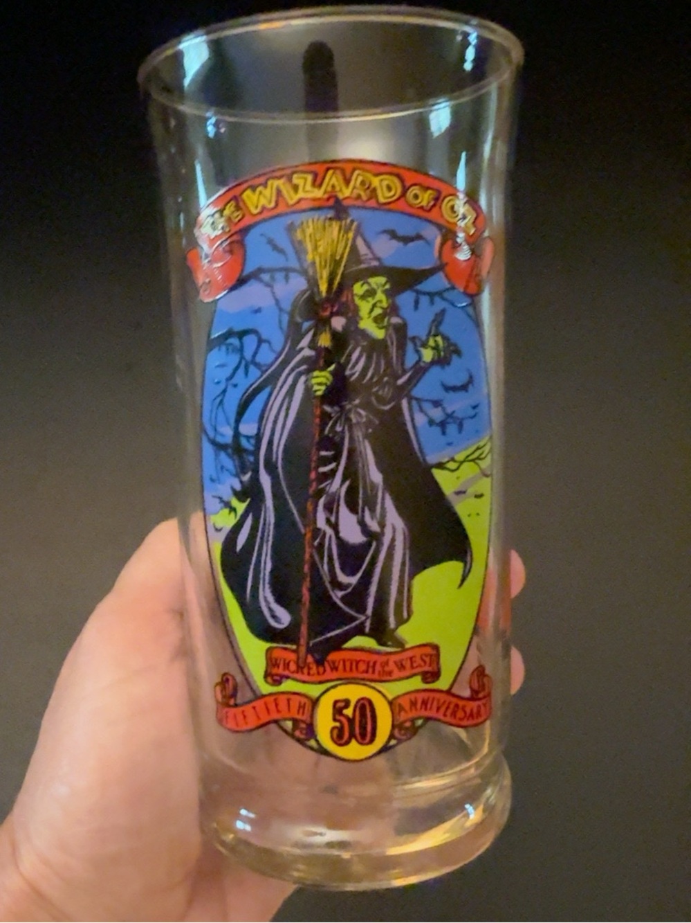 Wicked Witch Glass Featuring Green & Black Artwork